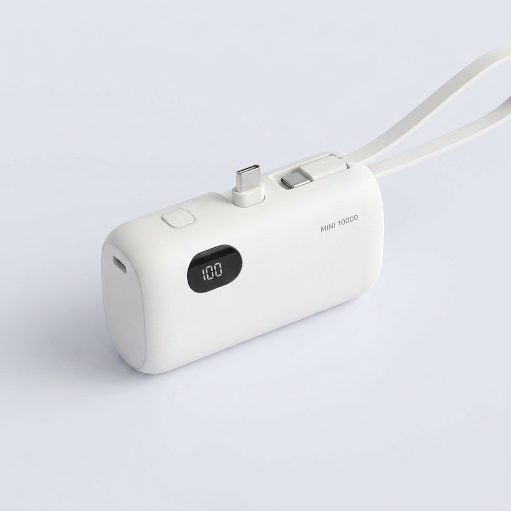 드리온 LCD 미니 도킹형 빌트인 보조배터리, D-LCD-MINI10000-CP, 10000mAh, 화이트, 1개