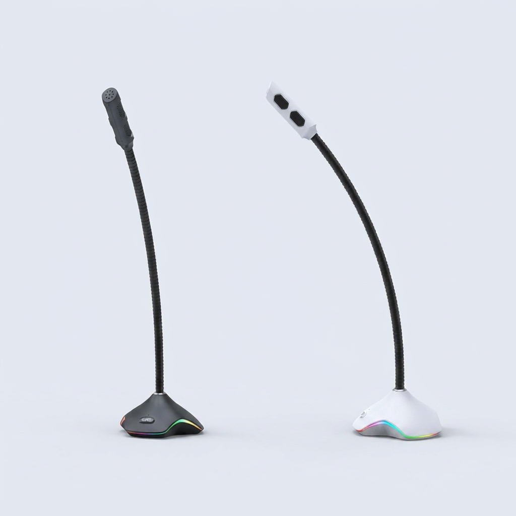 제닉스 스톰엑스 RGB USB 게이밍 스탠드 마이크, 화이트