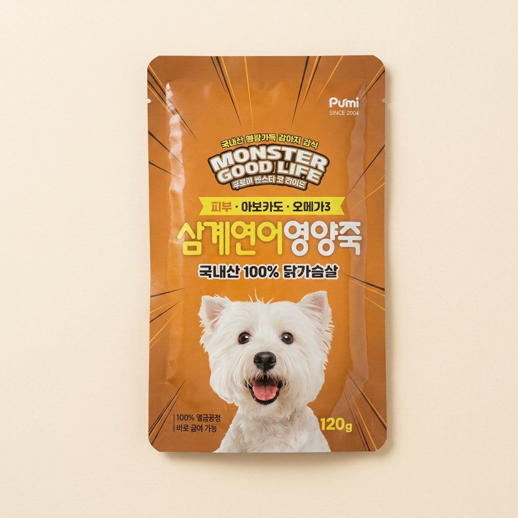 푸르미몬스터 몬스터 굿 라이프 영양죽, 삼계연어, 120g, 24개