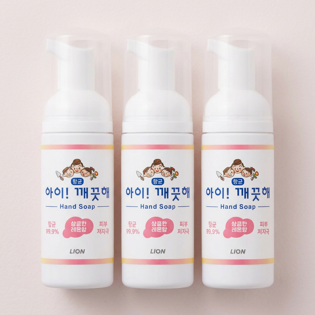 아이깨끗해 향균 폼 휴대용 핸드 솝, 레몬향, 50ml, 3개