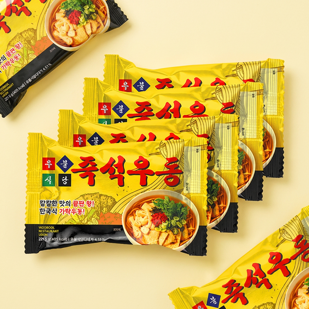 우불식당 즉석우동, 221.5g, 4개