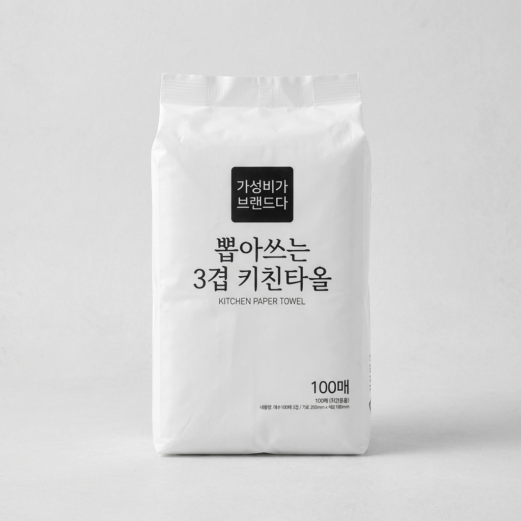 가성비가브랜드다 뽑아쓰는 3겹 키친타올, 100매, 9팩