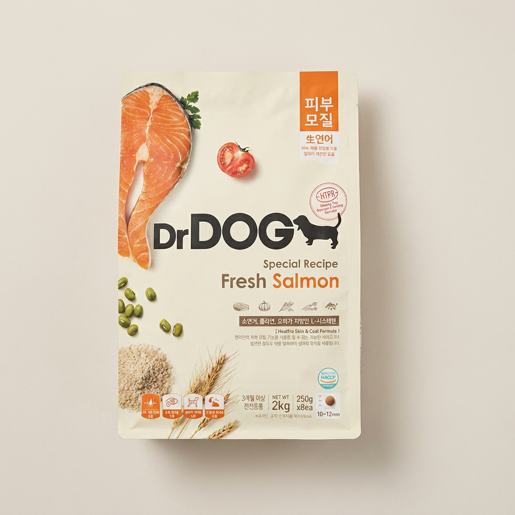 닥터독 강아지 피부모질 사료, 연어, 2kg, 1개
