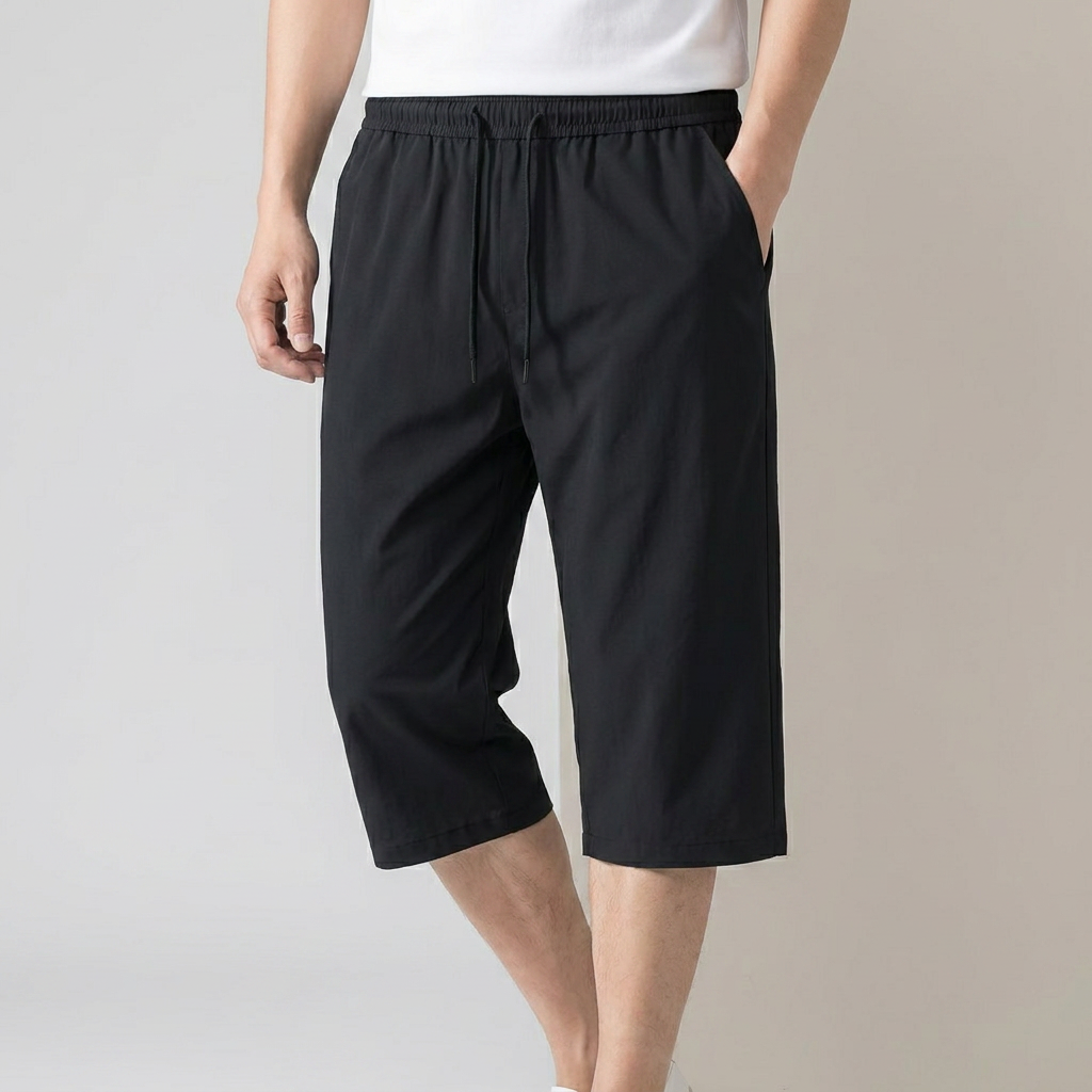 남성 아이스 7부 반바지, 블랙, 3XL (30-32), 2개