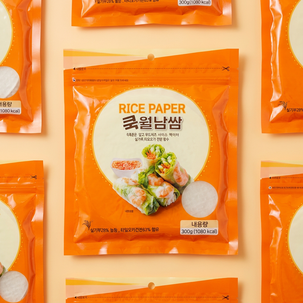 쿡 월남쌈 라이스페이퍼 원형, 300g, 6개