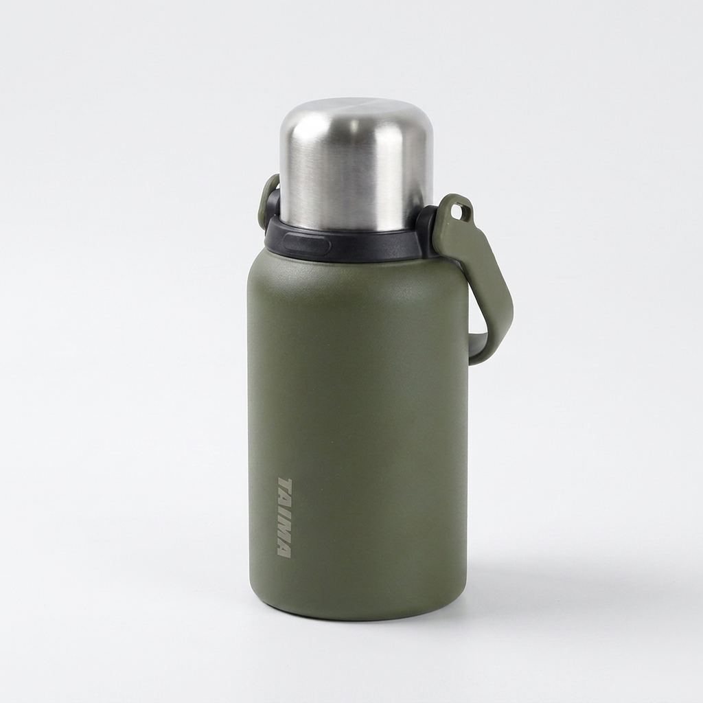타이마 보온보냉 핸들 보온병, 카키, 700ml, 1개