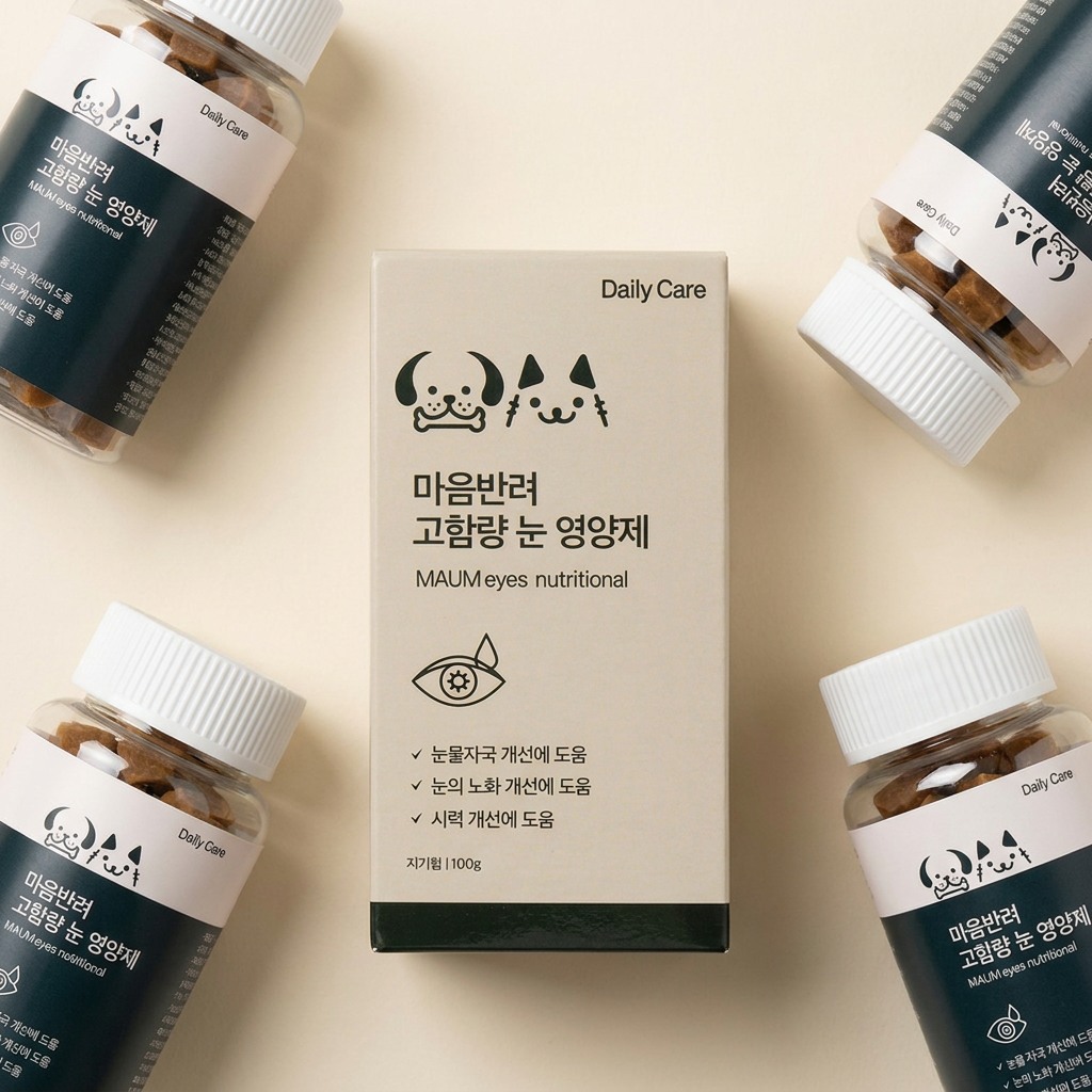 [강아지&고양이] 마음반려 고함량 눈 영양제, 3통, 눈물개선/눈건강, 60개입