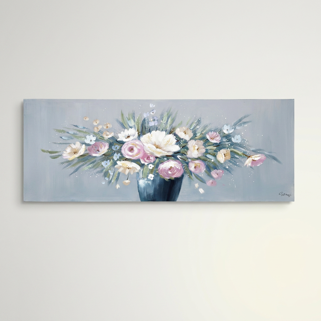 모란꽃 유화그림 캔버스액자, 160x4x60cm