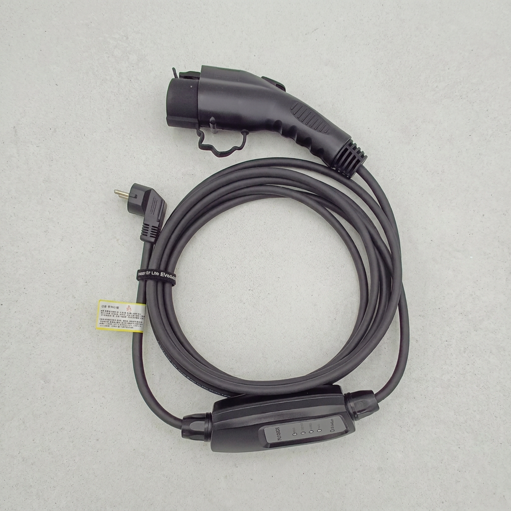 듀오시다 전기차 완속 충전케이블, 13A 220V, 5m, 블랙, 1개