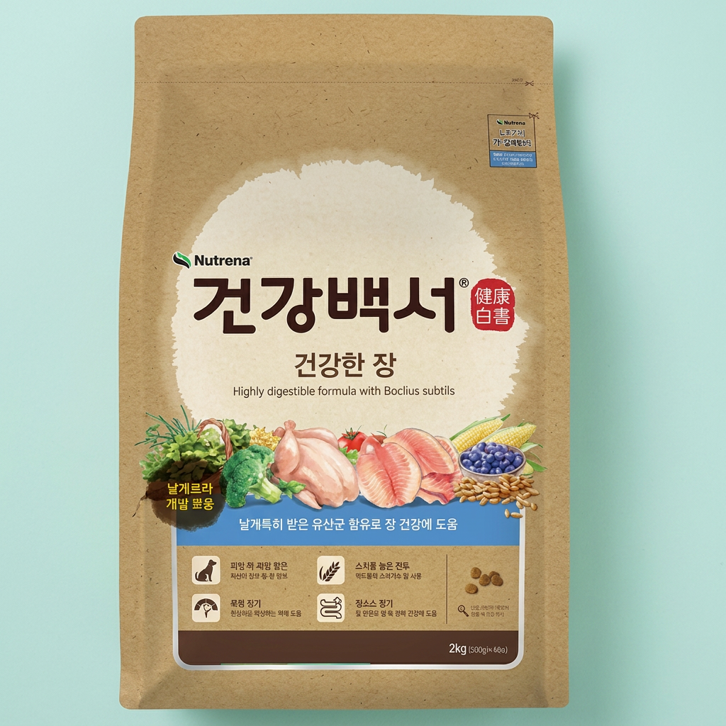 건강백서 아기강아지사료 어린강아지사료, 장, 2kg