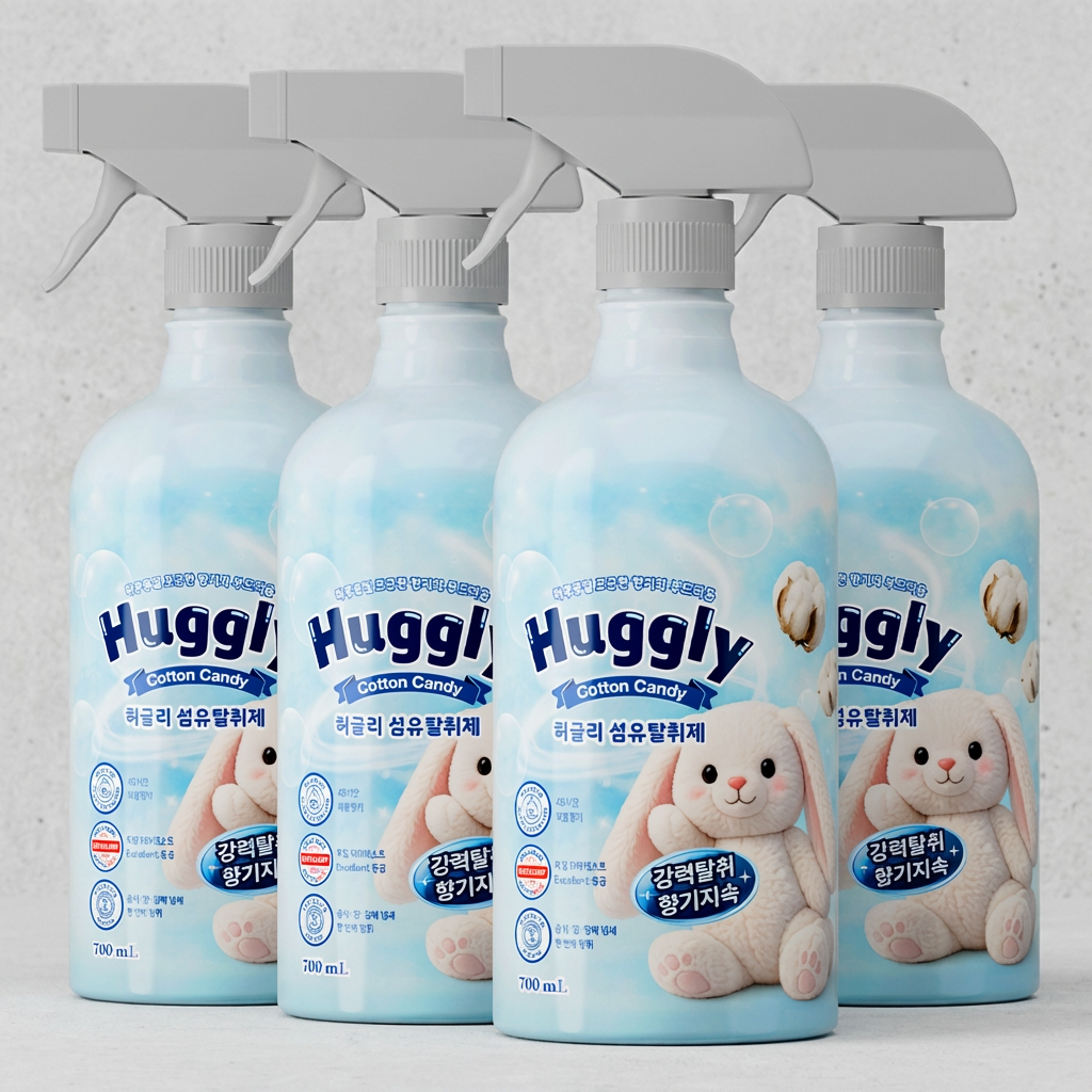 허글리 대용량 섬유탈취제, 코튼캔디, 700ml, 4개
