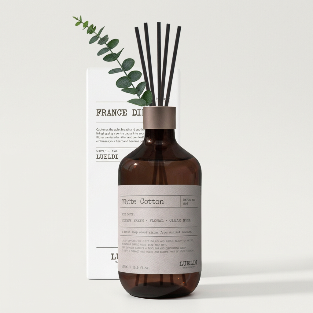 루엘디 프리미엄 대용량 퍼퓸 디퓨저, 화이트 코튼, 500ml, 2개