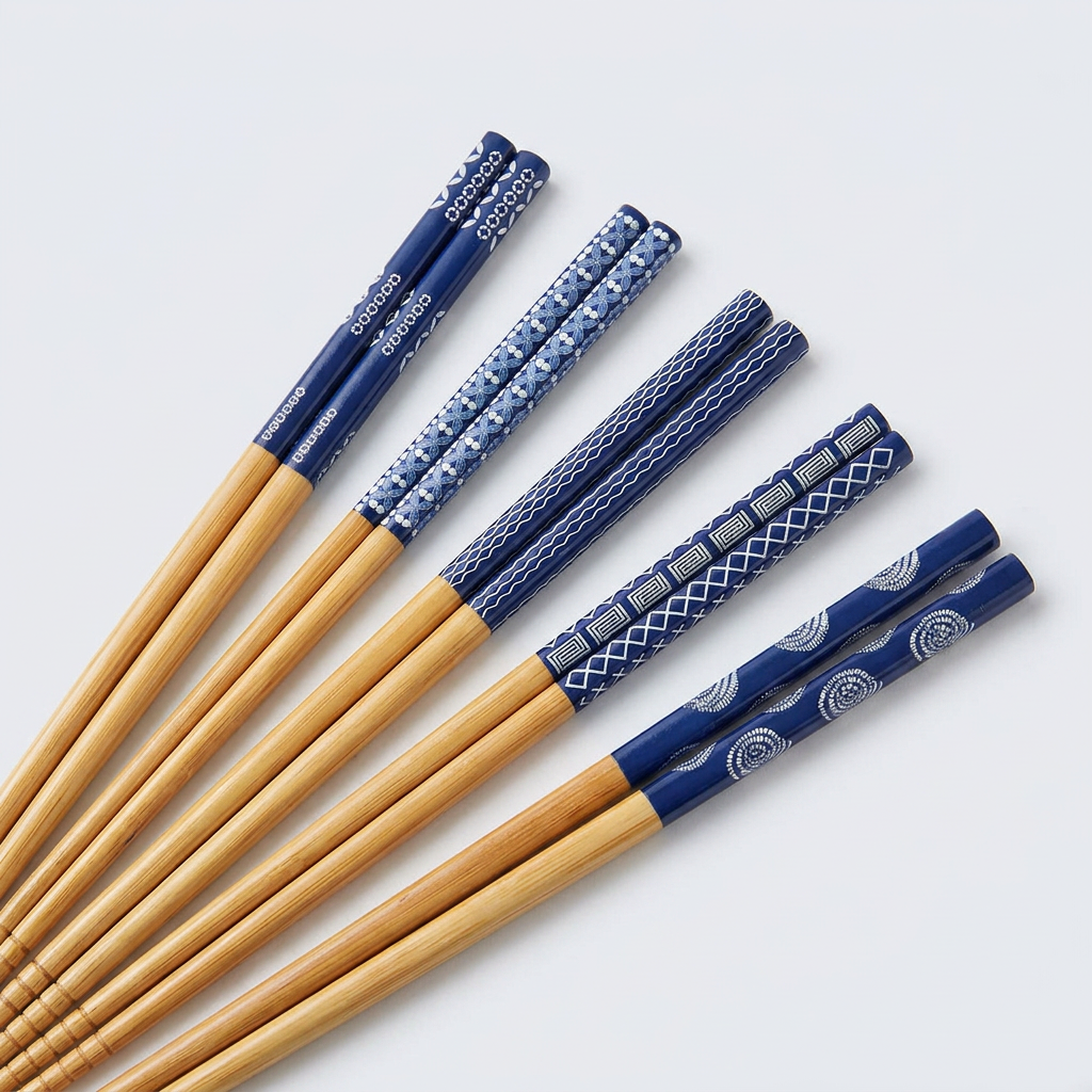 일본식 대나무 젓가락 세트, 블루, 5P, 1개