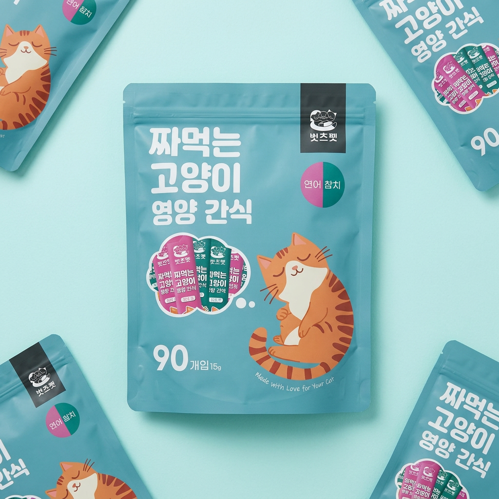 짜먹는 고양이 간식 스틱형, 혼합, 15g, 90개입, 1개