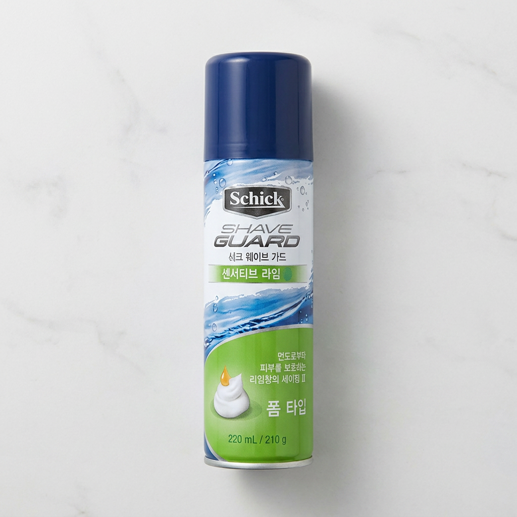 쉬크 쉐이브가드 센서티브 라임 폼, 220ml, 4개