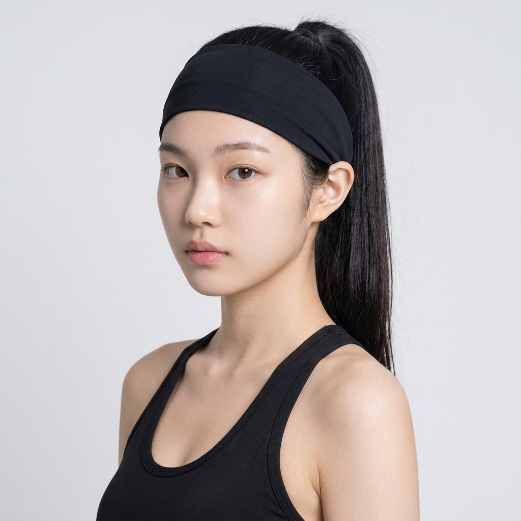남녀공용 스포츠 쿨 헤어밴드, 블랙, 3개 세트, 1개