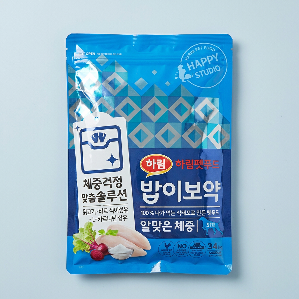 하림펫푸드 밥이보약 강아지 사료 알맞은 체중, 닭, 3.4kg, 1포
