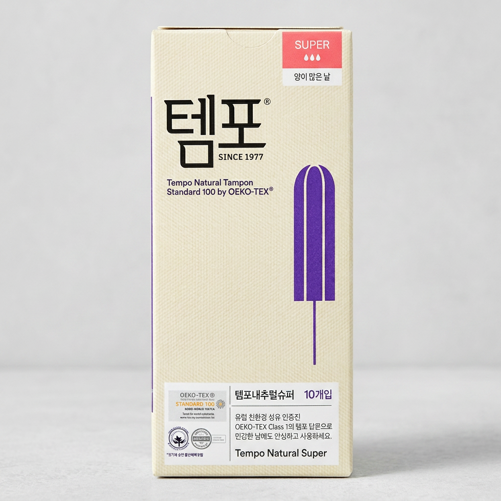 템포 내추럴 슈퍼 더블 슬림 스마트 그립 탐폰, 10개입, 1개
