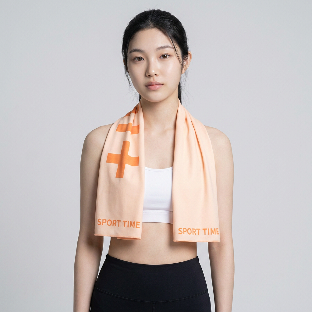 프레센 스포츠 쿨 롱타올, 블랙 + 블루 + 오렌지, 3색 세트, 1세트