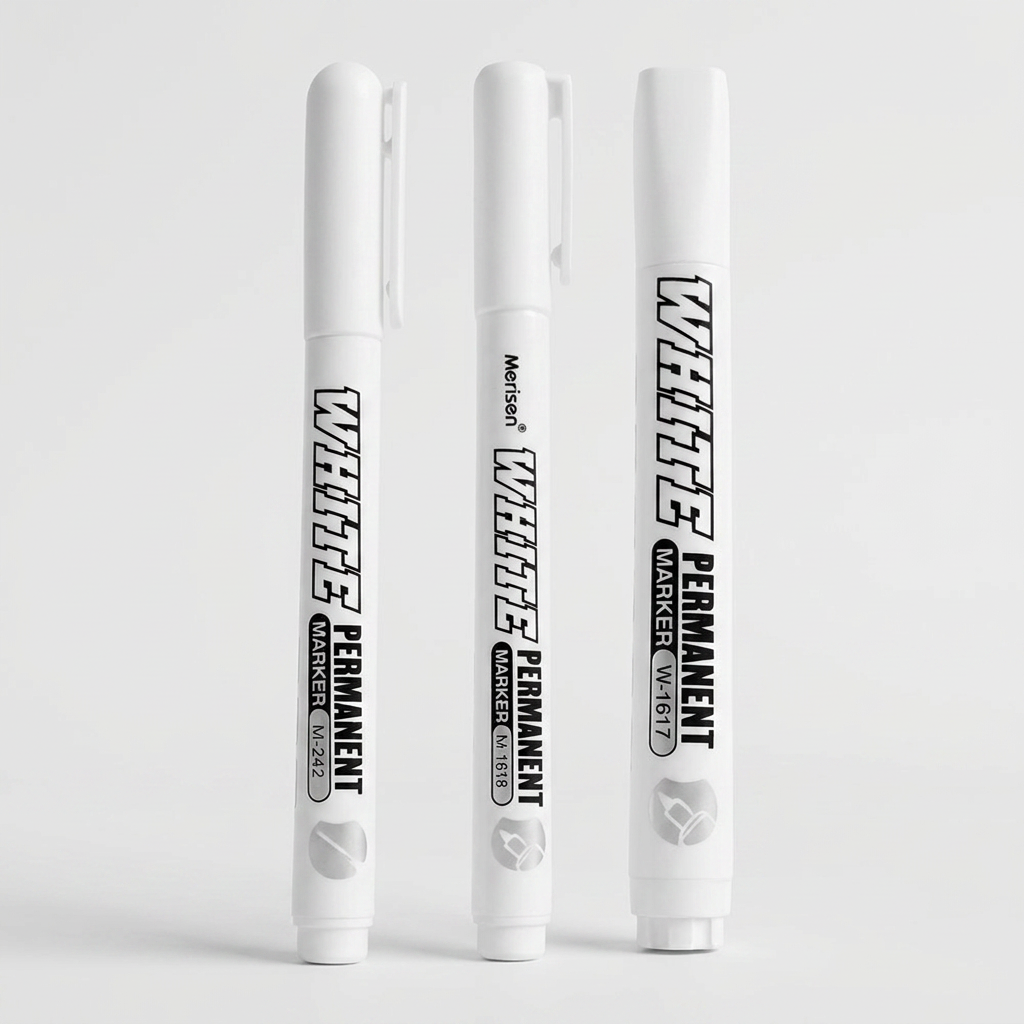 리드홈 3IN1 유성 화이트 마카펜, 화이트, 0.7mm/1mm/2.5mm, 12개, 1세트 상품 이미지
