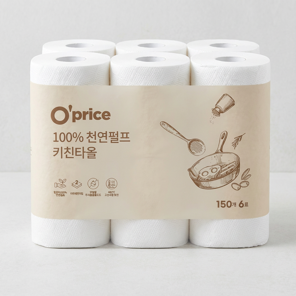 오프라이스 천연펄프 키친타올, 2겹, 150매, 6롤 토스쇼핑 특가