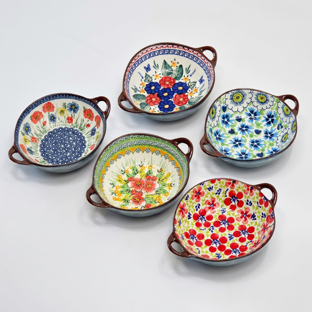 플라워가든 도자기 접시 세트, 혼합, 14x13cm, 5개, 1개