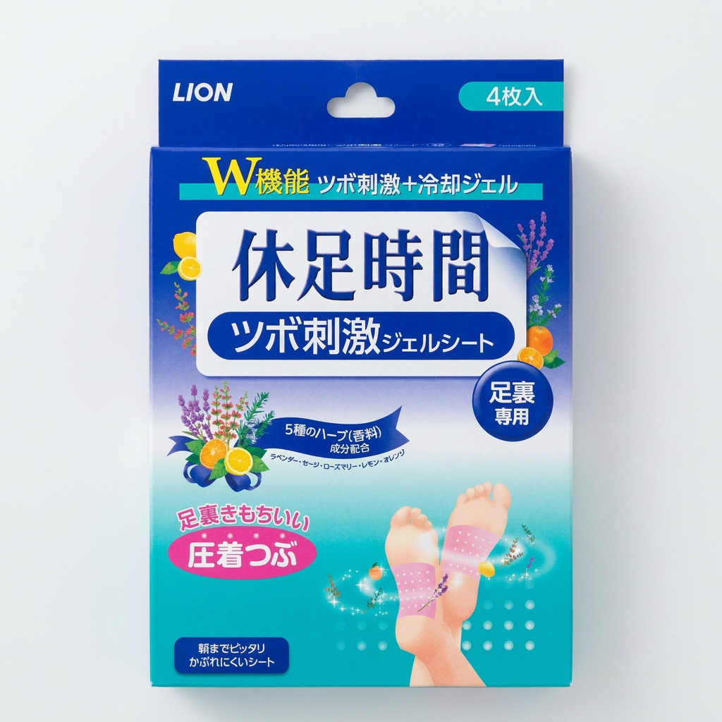 라이온 휴족시간 지압자극 쿨링시트, 4개입, 65g, 3개