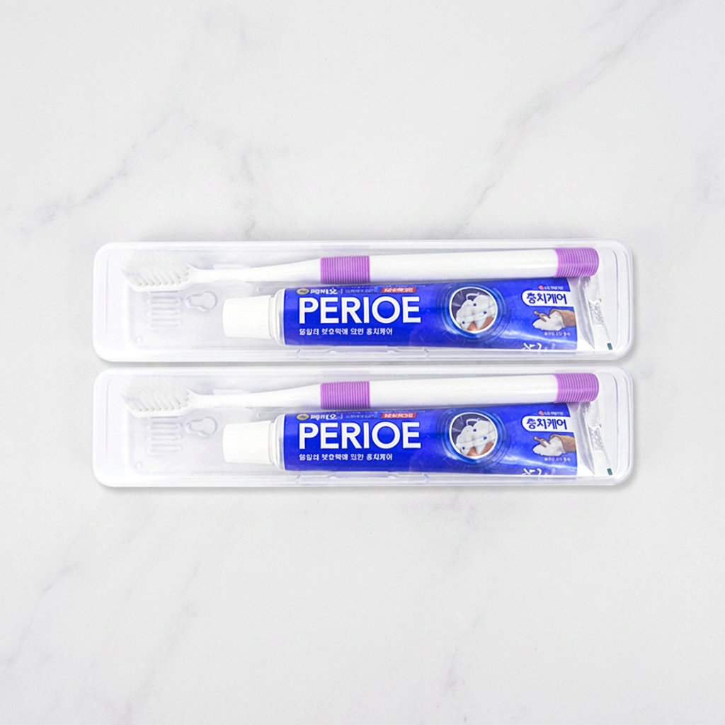 페리오 여행용 칫솔 치약 세트, 50g, 4개