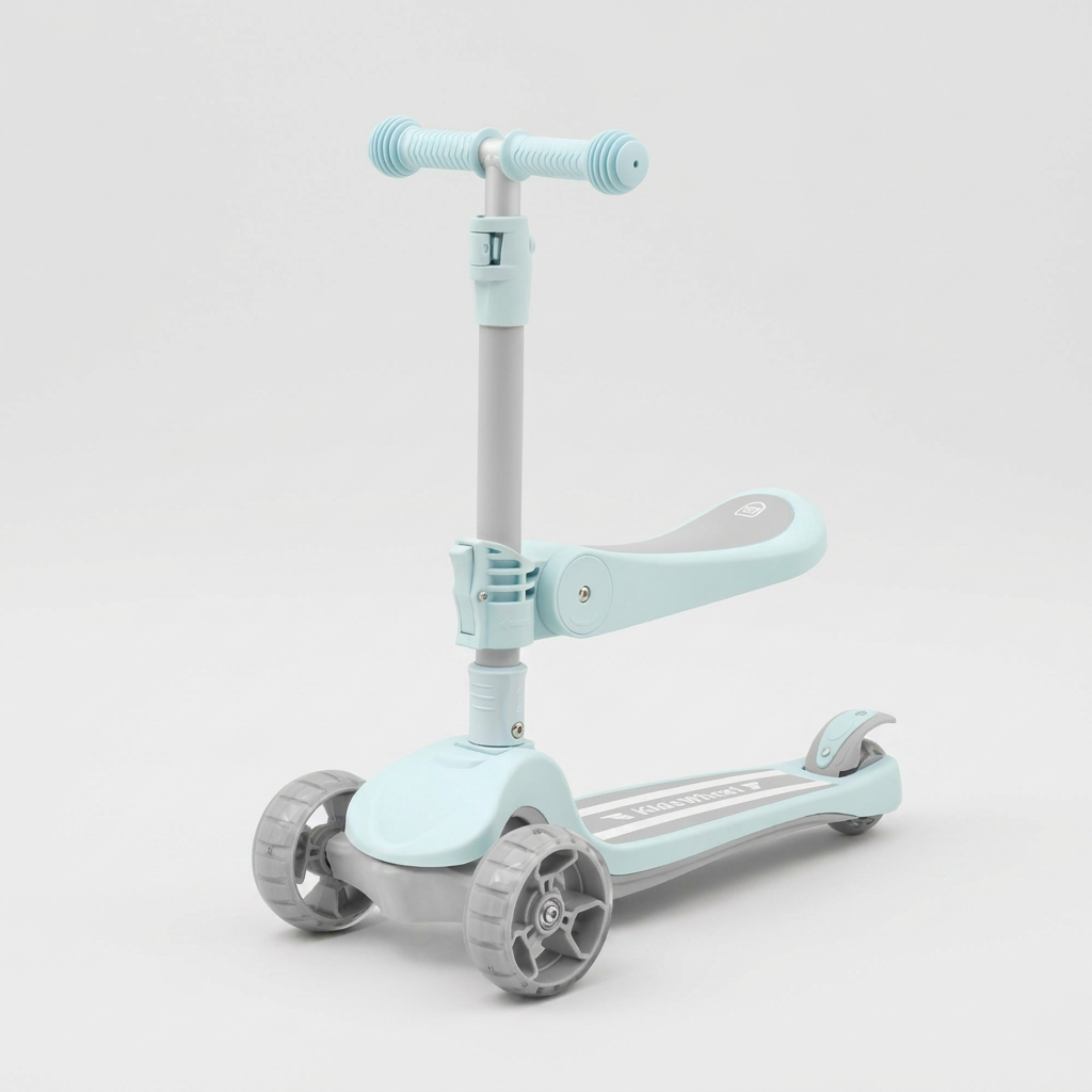 키즈휠 X2 유아킥보드, 크림블루, 260x590x755mm, 1개