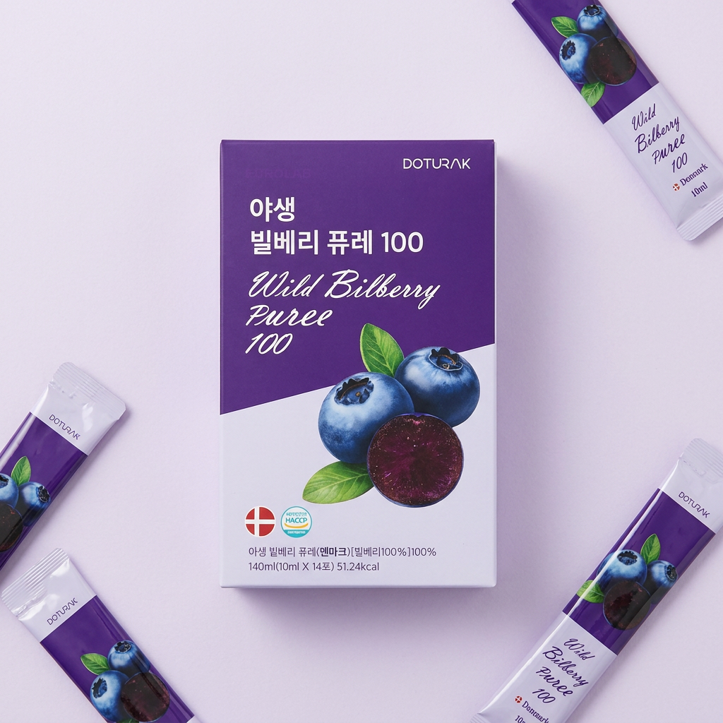 도투락 야생 빌베리 퓨레 100, 무가당, 100ml, 2개