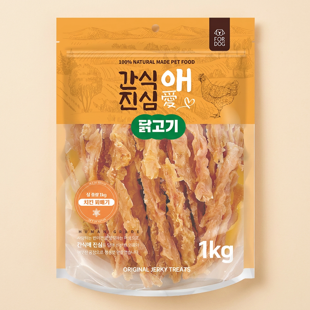 간식애진심 사사미 대용량 육포, 치킨꽈배기, 1kg, 1개