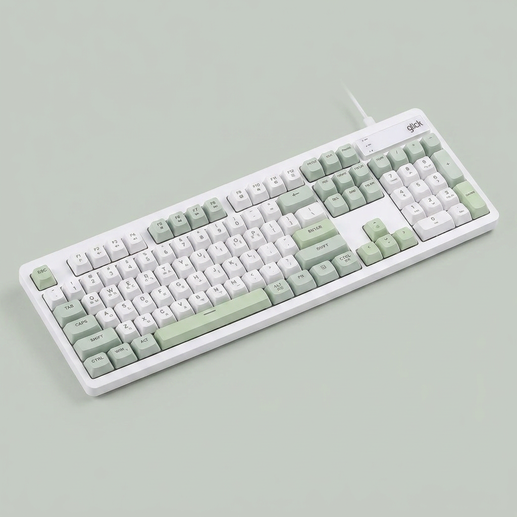 지클릭커 OFFICEPRO OPK50 사일런스 M RGB 풀윤활 무소음 방수 키보드 104키, 그린위치, 멤브레인