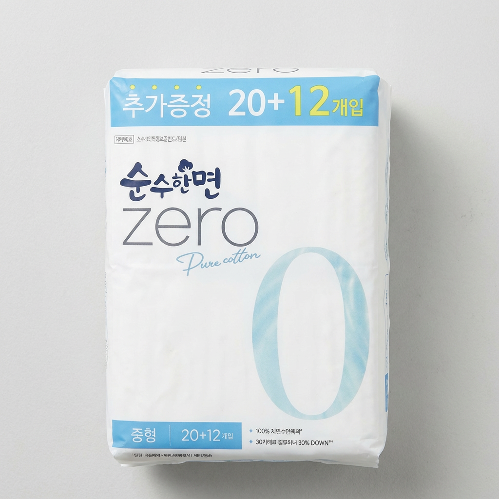 깨끗한나라 순수한면 ZERO, 중형, 32개입, 1팩