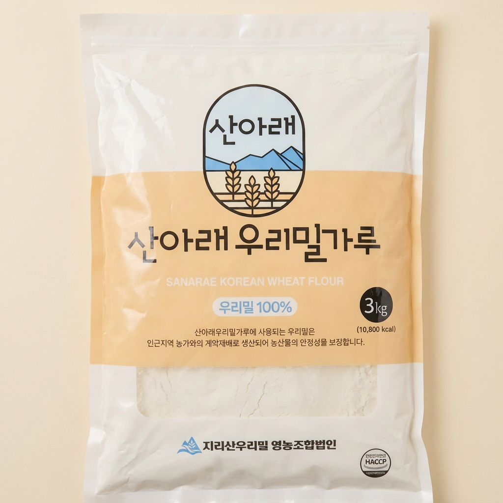 산아래 우리 금강 통밀가루, 중력분, 3kg, 1개