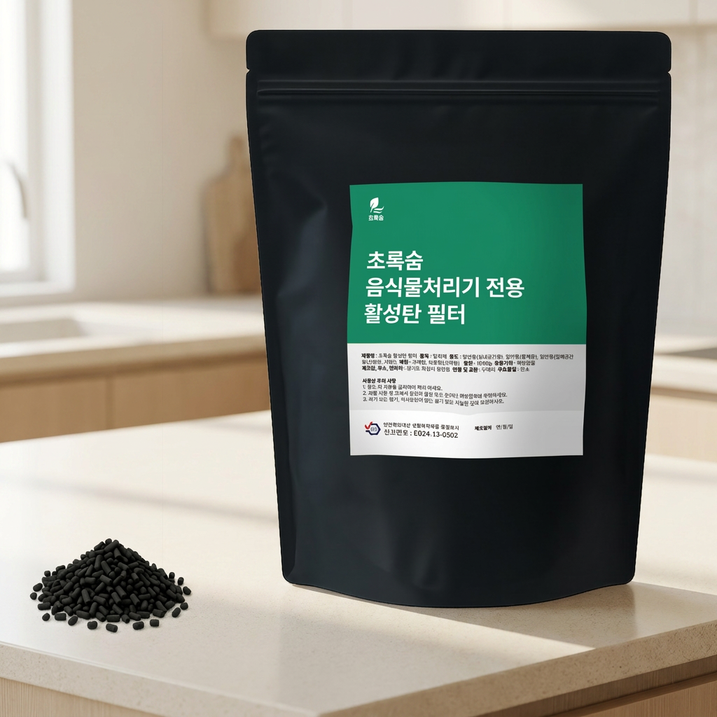 음식물처리기 필터, 국산, 리필, 탈취 활성탄, 대용량, 1kg, 호환용, 1개