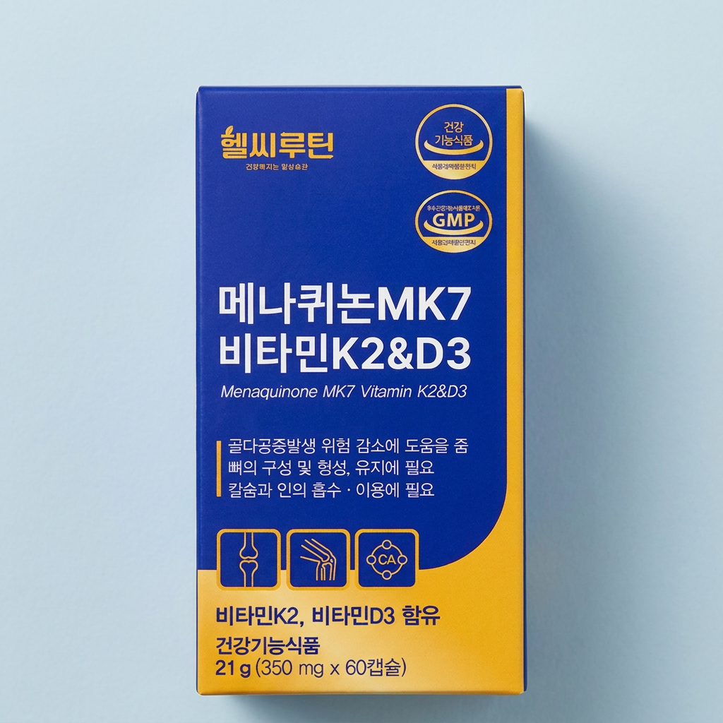 헬씨루틴 5중기능성 비타민K2 D3 메나퀴논 MK7 6개월분, 60캡슐, 3개