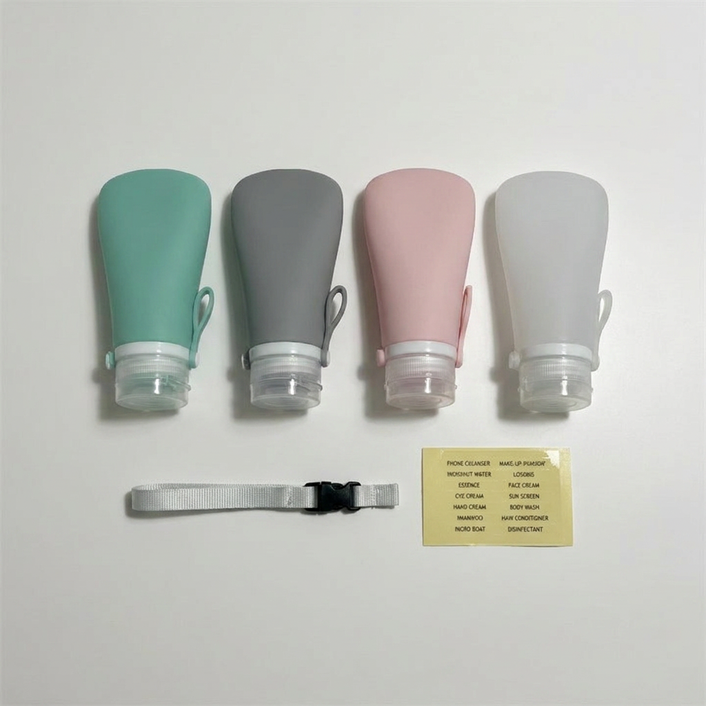 휴무드 실리콘 공병 90ml, 파스텔컬러, 4개
