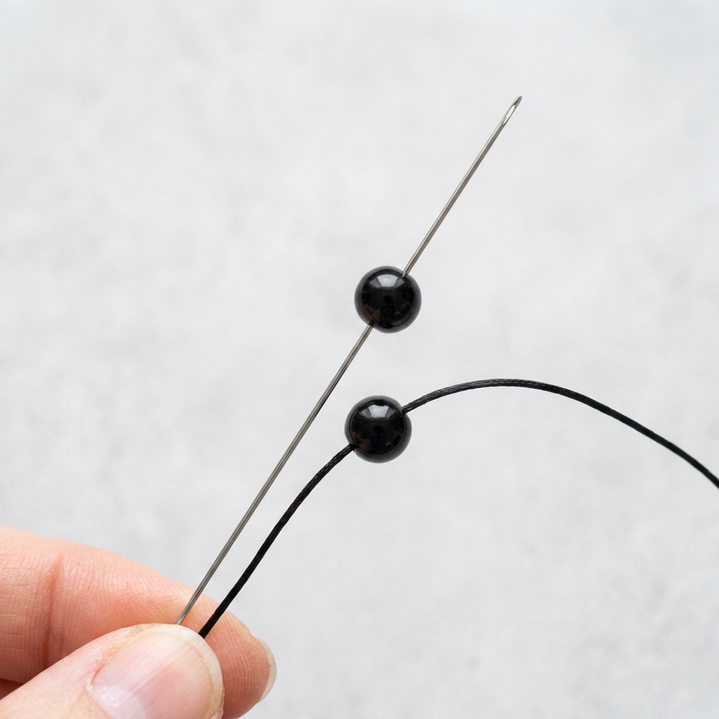 DIY 염주 만들기 비즈 염주구슬 꿰기 바늘, 1개