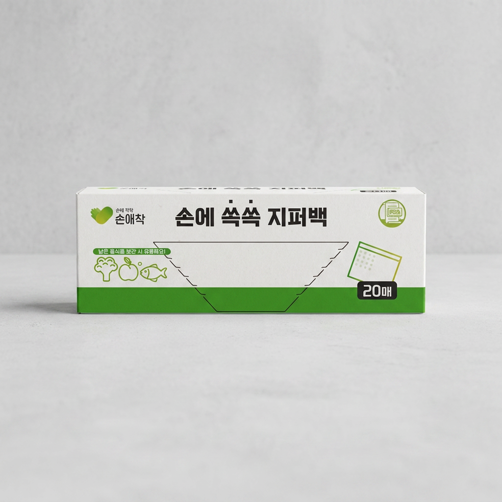 손애착 손에 쏙쏙 지퍼백, 대(L), 30x35cm, 20매입, 3개
