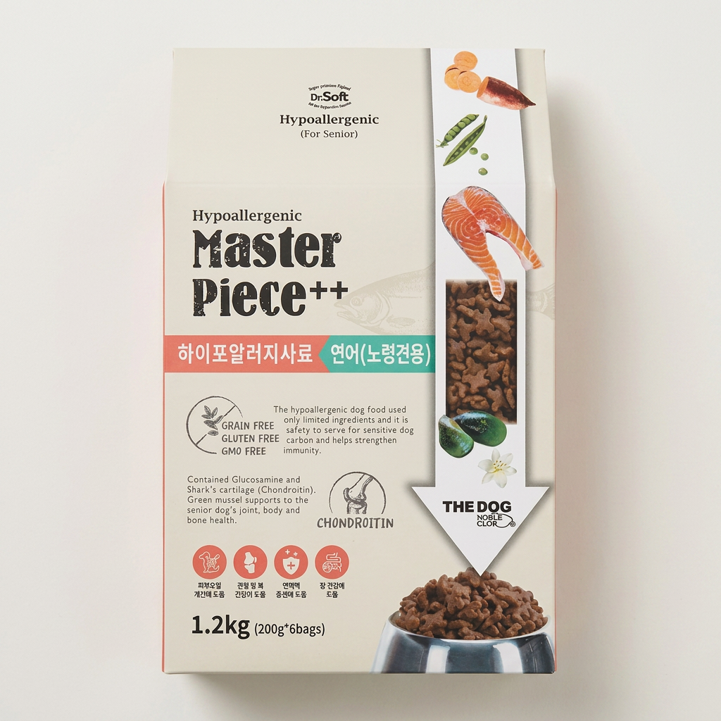닥터소프트 명작 하이포알러지 사료 연어 노령견용, 1.2kg, 1개