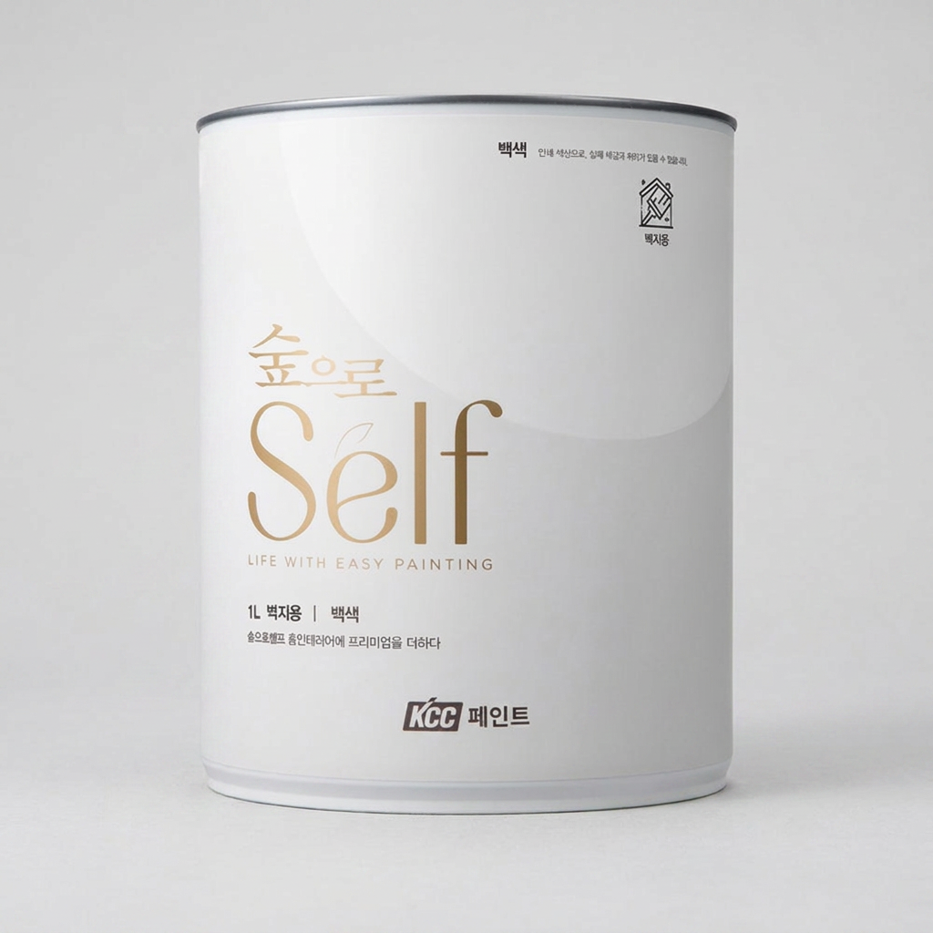 숲으로 셀프 벽지 페인트, 에그쉘광, 화이트, 900ml, 1개