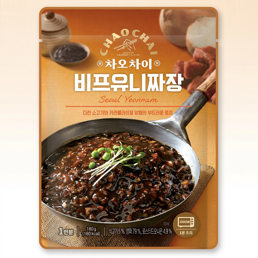 차오차이 비프유니짜장, 180g, 3개