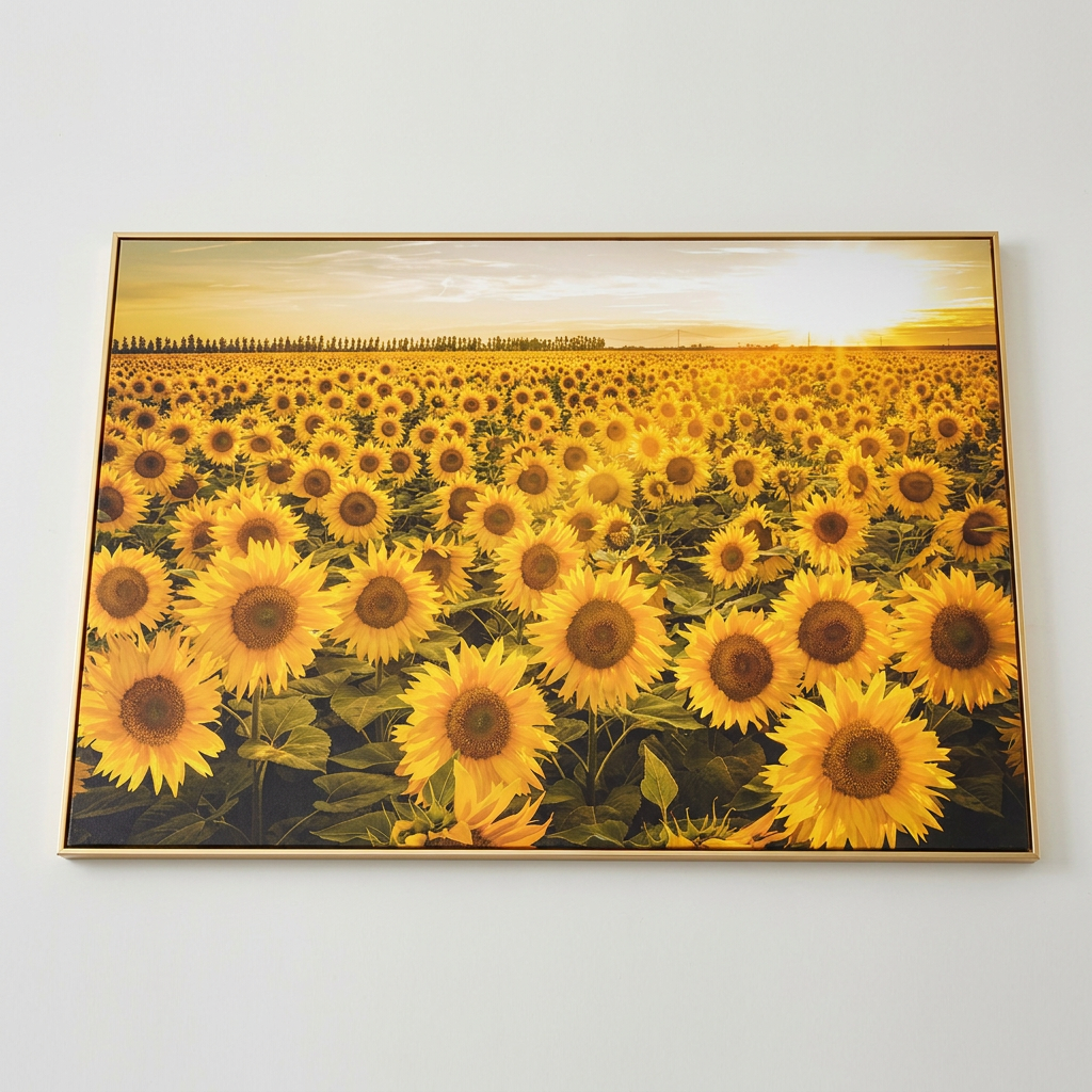 딘아트 해바라기 그림 액자 12종 돈들어오는그림 캔버스 현관 거실 인테리어 개업 집들이선물, 2. 길운 해바라기, 샴페인골드, 1번 A4