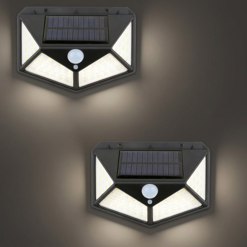 솔까든 태양광 센서벽등 모션감지 3모드 100LED, 2개