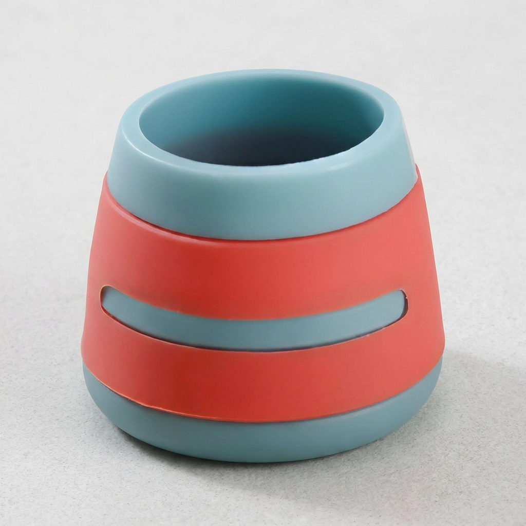 실리콘 의자다리 보호커버, 레드블루, 4개, 4.3x4.3x3.5cm