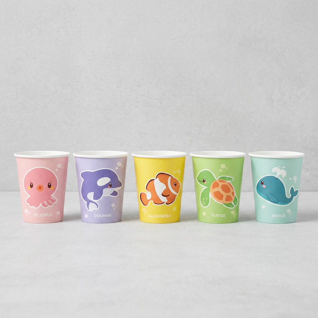 이지앤 바다동물종이컵, 184ml, 50개입, 2세트