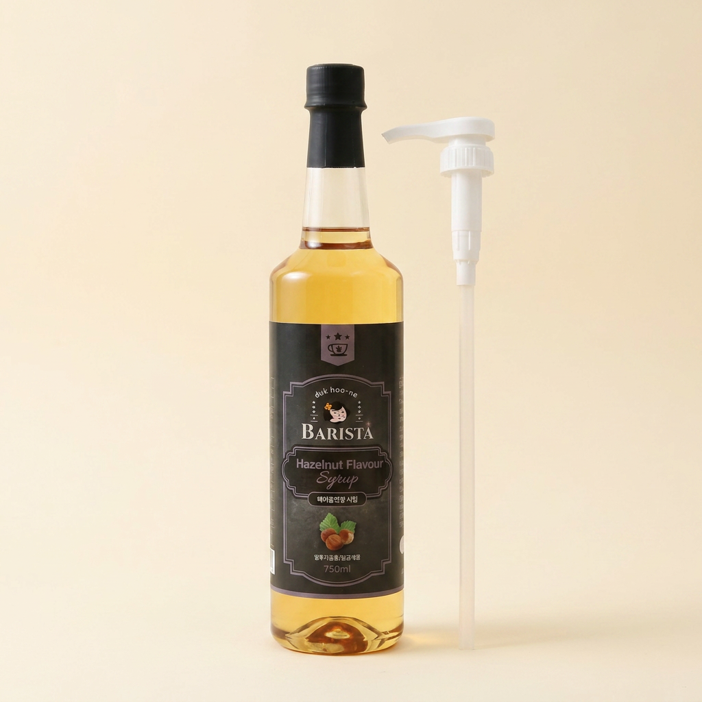 그리심 덕후네 바리스타 헤이즐넛향 시럽, 750ml 1병 + 시럽펌프 1개