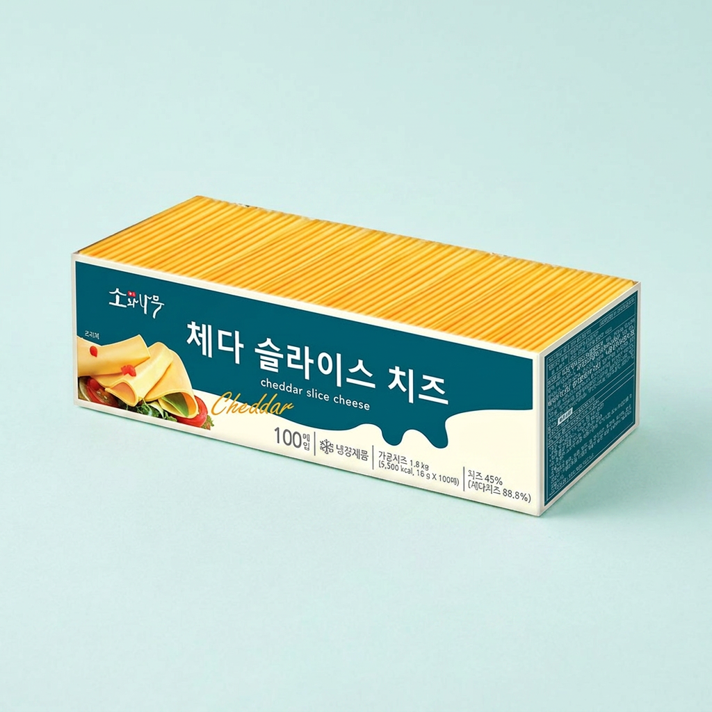 동원 소와나무 고소한 체다 슬라이스 치즈, 100매, 1개