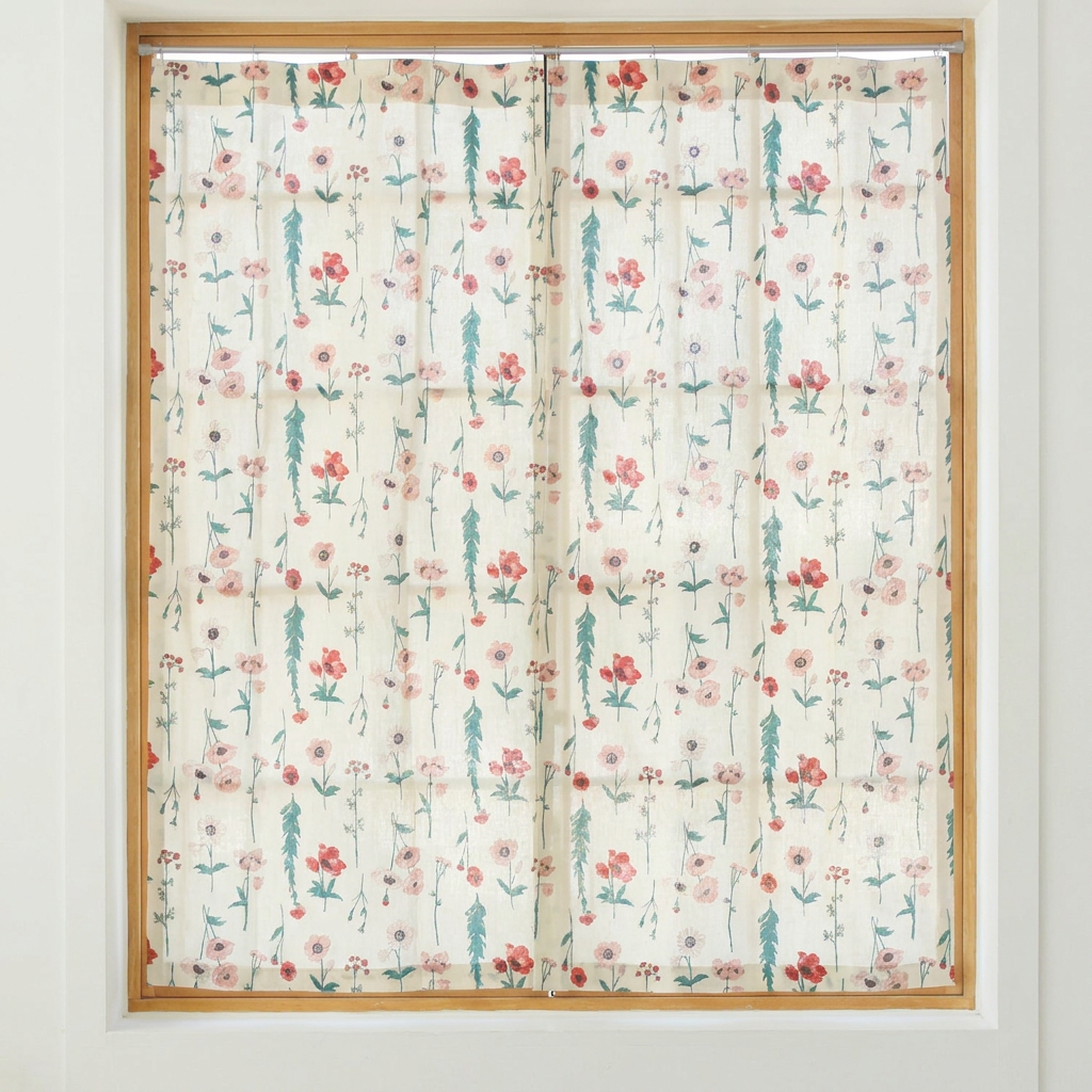 모모제작소 아르떼 북유럽 린넨 가리개 커튼, 네추럴베이지, 66x121cm, 2장