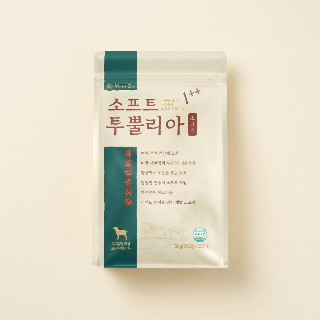 투뿔리아 소프트 강아지사료, 소, 5kg, 1개